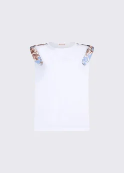T-shirt con spalline imbottite