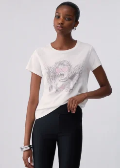 T-shirt con stampa angelo
