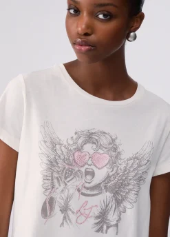 T-shirt con stampa angelo