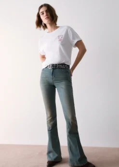 T-shirt con stampa dietro
