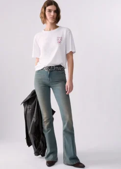 T-shirt con stampa dietro