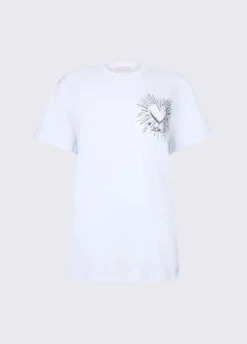T-shirt con stampa e applicazioni