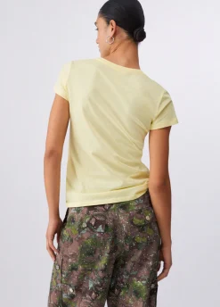 T-shirt con stampa e applicazioni