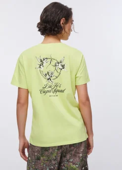 T-shirt con stampa e applicazioni