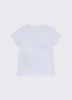 T-shirt con stampa e castoni