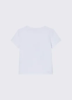 T-shirt con stampa e castoni