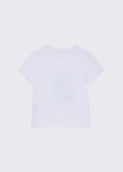 T-shirt con stampa e castoni