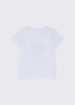 T-shirt con stampa e strass