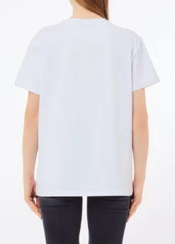 T-shirt con stampa e strass