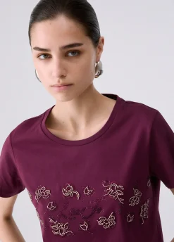 T-shirt con strass