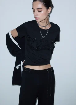 T-shirt con strass