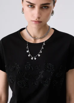 T-shirt con strass