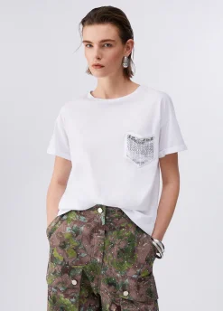 T-shirt con tasca gioiello