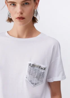 T-shirt con tasca gioiello