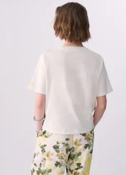 T-shirt con top in raso