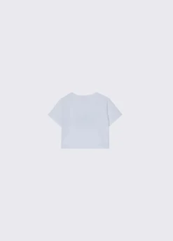 T-shirt cropped con strass