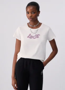 T-shirt in jersey con logo