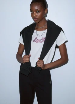 T-shirt in jersey con logo
