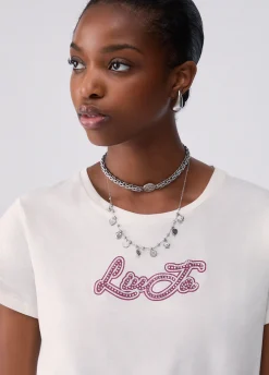 T-shirt in jersey con logo