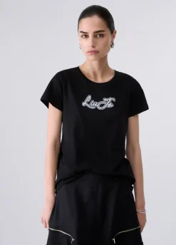 T-shirt in jersey con logo