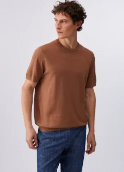 T-shirt in lino e cotone