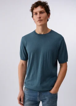 T-shirt in maglia misto seta