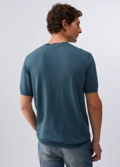 T-shirt in maglia misto seta
