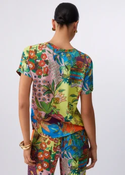 T-shirt in raso stampato