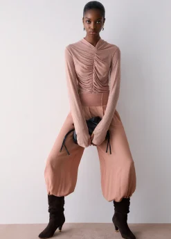 T-shirt in tulle full-strass