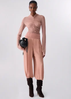 T-shirt in tulle full-strass