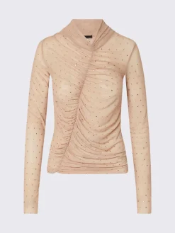 T-shirt in tulle full-strass