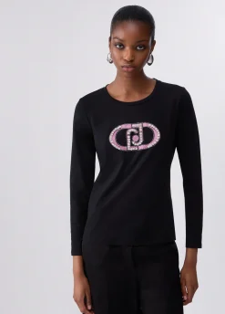 T-shirt maniche lunghe monogram