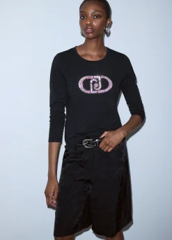 T-shirt maniche lunghe monogram
