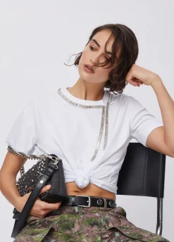 T-shirt oversize con ricami gioiello