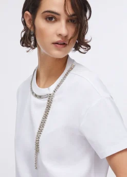 T-shirt oversize con ricami gioiello