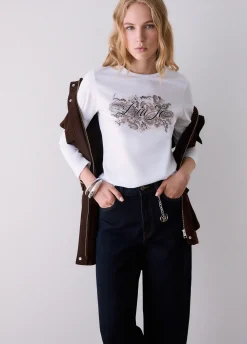 T-shirt skinny fit con logo