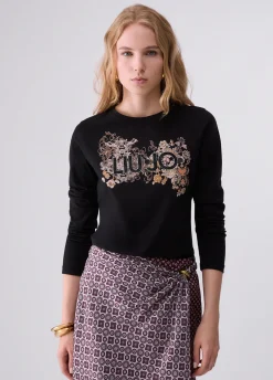 T-shirt skinny fit con logo