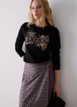 T-shirt skinny fit con logo