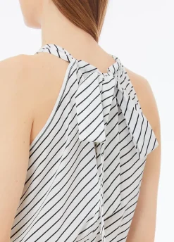 Vestito midi in popeline rigato