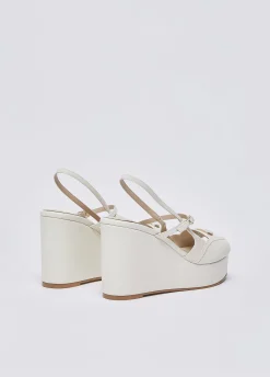 Zeppe slingback in pelle e vernice