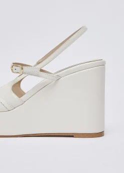 Zeppe slingback in pelle e vernice