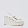 Zeppe slingback in pelle e vernice